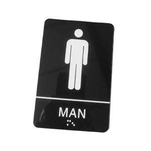 Magideal - Letrero De Baño, Placa Para Colgar En La Pared Con Señalización Acrílica Braille Para Baño, Para Cafetería, Puerta Pública O Pared, Negocio, Hogar Com Hombres