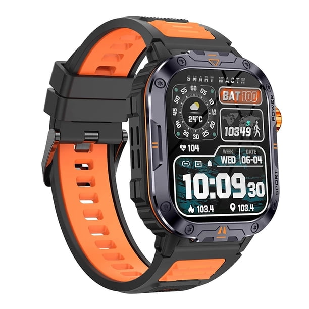 Smartwatch Deportivo NX20 Llamadas Bluetooth Música Linterna IP68 Compatible IOS Android naranja para uso diario