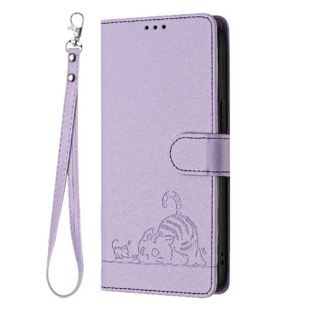 Funda tipo cartera FOXDOCK para Samsung Galaxy A71 4G con soporte, ranuras, RFID, diseño de gato
