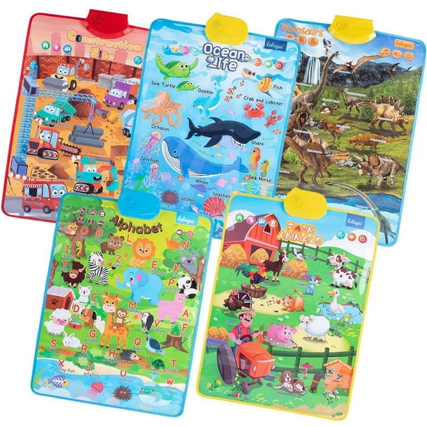 Funny Dinosaur Themed Early Education Supplies, Electronic Interactive Wall Charts, Pre-school Early Education Toys, And Talking Poster Toys. Birthday Gifts For Boys And Girls Aged 3-6