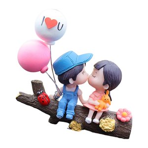 Bothyi - Decoraciones Para Salpicadero De Coche, Figura En Miniatura, Estatua Para Fiesta, Regalos Para Niñas, Polvo Azul Bifurcado