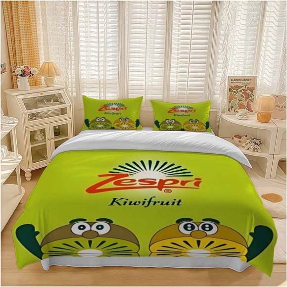 3pcs Zespri New Zealand Kiwi Pattern Three-Piece Set Soft and Comfortable Bedding Set Suitable for All Seasons