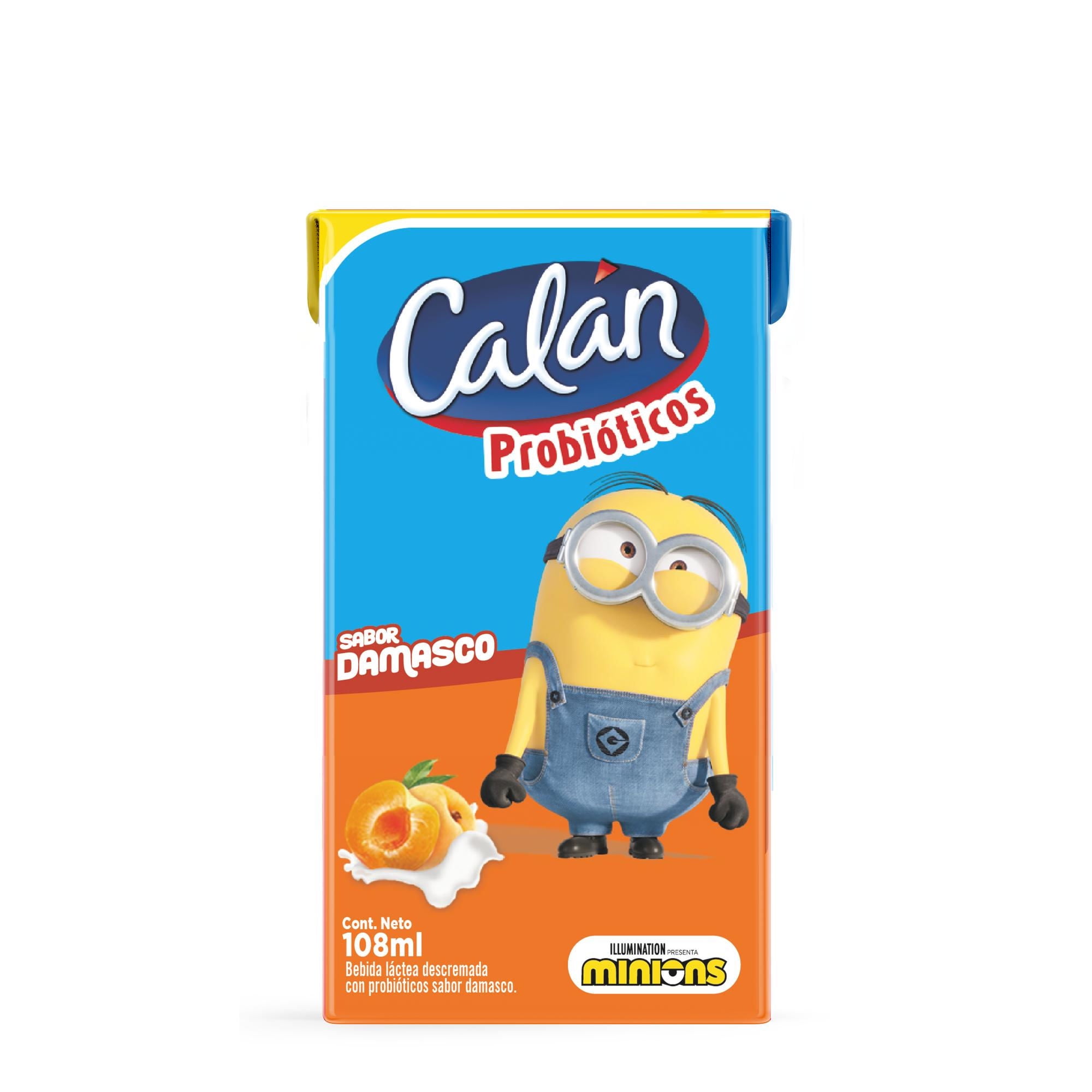 Bebida Láctea Descremada Probiotico Sabor Damasco 108 ml Calan