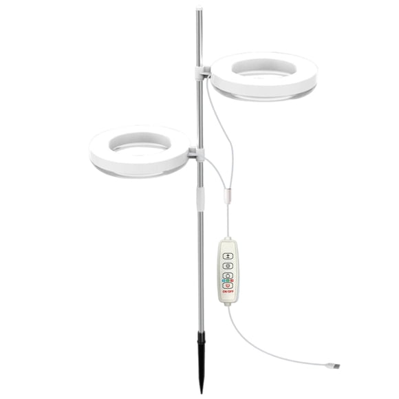 Plant Grow Light Auto On/Off IP43 Luminoso En Forma De Halo Para Uso Doméstico De Mesa Luz Solar De 2 Cabezales