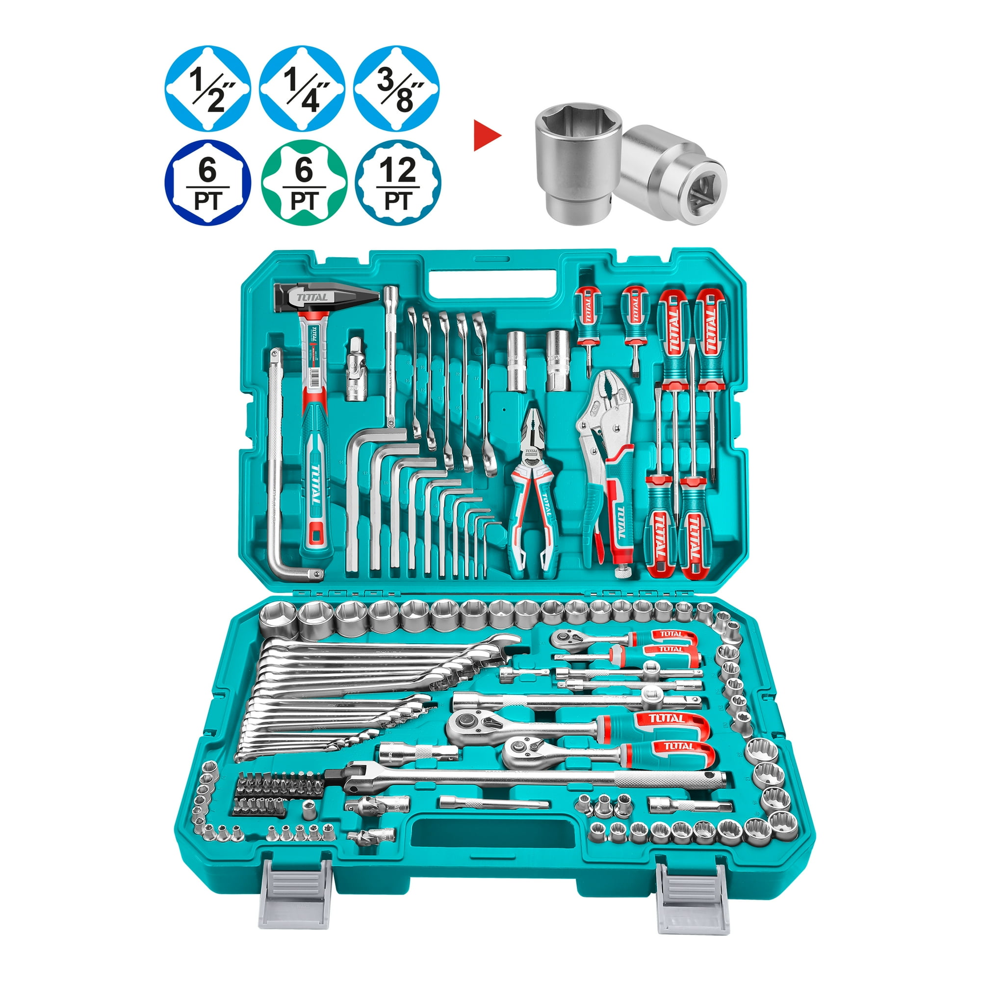 Set De Dados Y Herramientas 142 Piezas Con Maletín Total