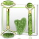 thumbnail image 1 of (3 piezas) Rodillo de jade y herramienta facial Gua Sha - Juego de masaje con rodillo facial, herramientas para el cuidado de la piel con rodillo Guasha, masajeador de cuarzo verde para rostro, ojos,, 1 of 7