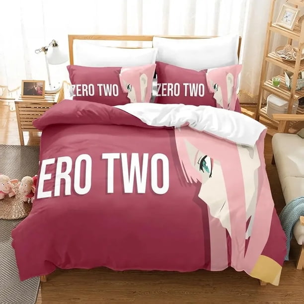 Zero Two (Darling in the FranXX) 002 Bedding Set Bed Set Aldult Kid Bedroom Duvet cover Sets Bed Sheets