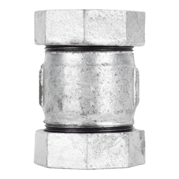 Acoplamiento STZ Industries de 1 x 1 pulgada Hierro maleable galvanizado de 3 cm