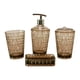 thumbnail image 4 of 4x Portacepillos de Dientes Dispensador de Loción, Premium, Organizador, Juego de Accesorios de Baño Vaso de Enjuague Bucal para Decoración de Baño de marrón, 4 of 5
