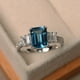 thumbnail image 1 of Elegant Silver Plated Princess Cut Gemstone Rings for Women - Perfect for Engagement and Wedding Rings, 1 of 4