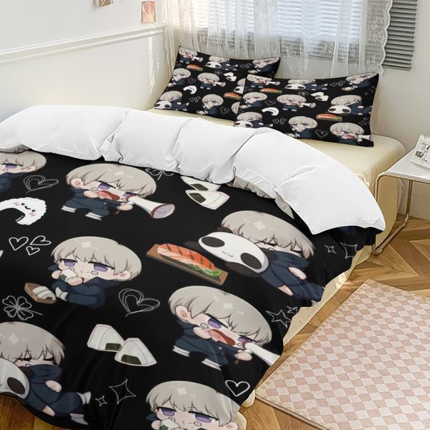 Jujutsu Kaisen Anime Home Bed 3-piece Set Classic Japanese Anime Polyester Wash Student Dormitory Set