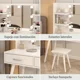 thumbnail image 4 of Tocador Con Luz Hollywood Taburete 2 Cajones 100cm De Ancho Blanco, 4 of 8