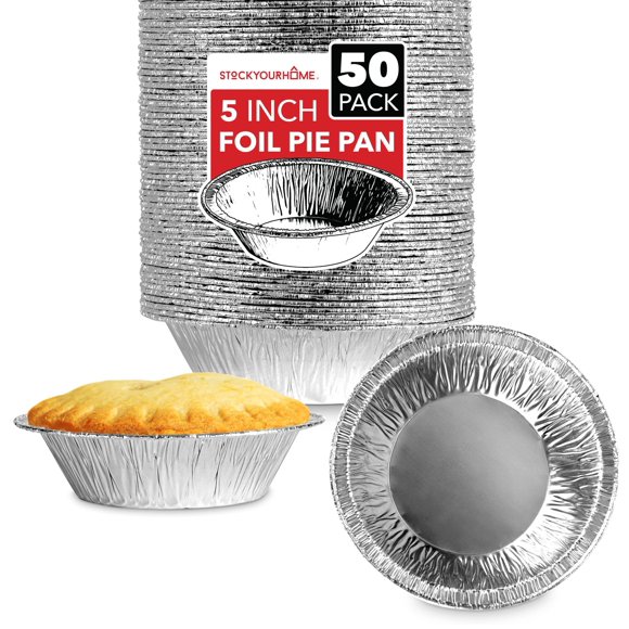 Moldes desechables de aluminio para pay de 5 pulgadas (50 unidades) Stock Your Home
