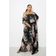 thumbnail image 2 of Vestido Largo Plisado con Hombros Descubiertos y Estampado Tropical, Talla 1XL, 2 of 5