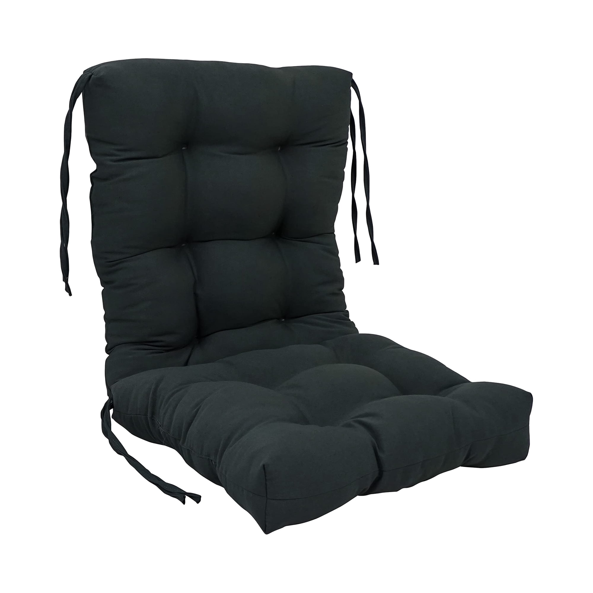 Cojín Para Silla Blazing Needles, Asiento Y Respaldo De Sarga, Negro, 45 X 97 Cm