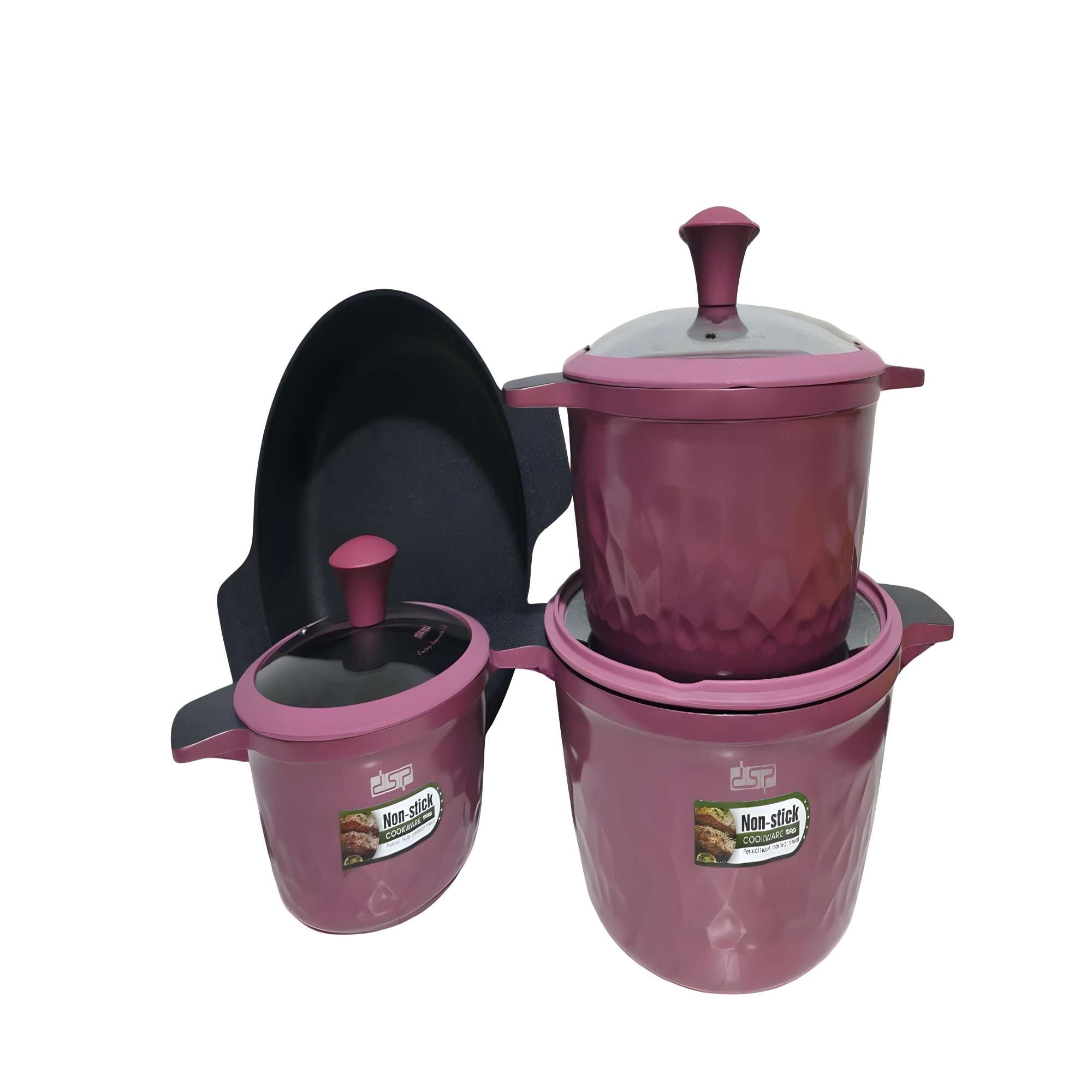 Genérico - Set De Ollas De Cocina 7 Piezas Morado