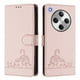 thumbnail image 1 of Funda tipo cartera FOXDOCK para OPPO Find X8 con soporte, ranuras, RFID, diseño de gato, 1 of 5