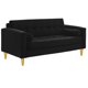 thumbnail image 2 of Sofa Retro 3 Cuerpos Felpa 01 Negro, 2 of 5