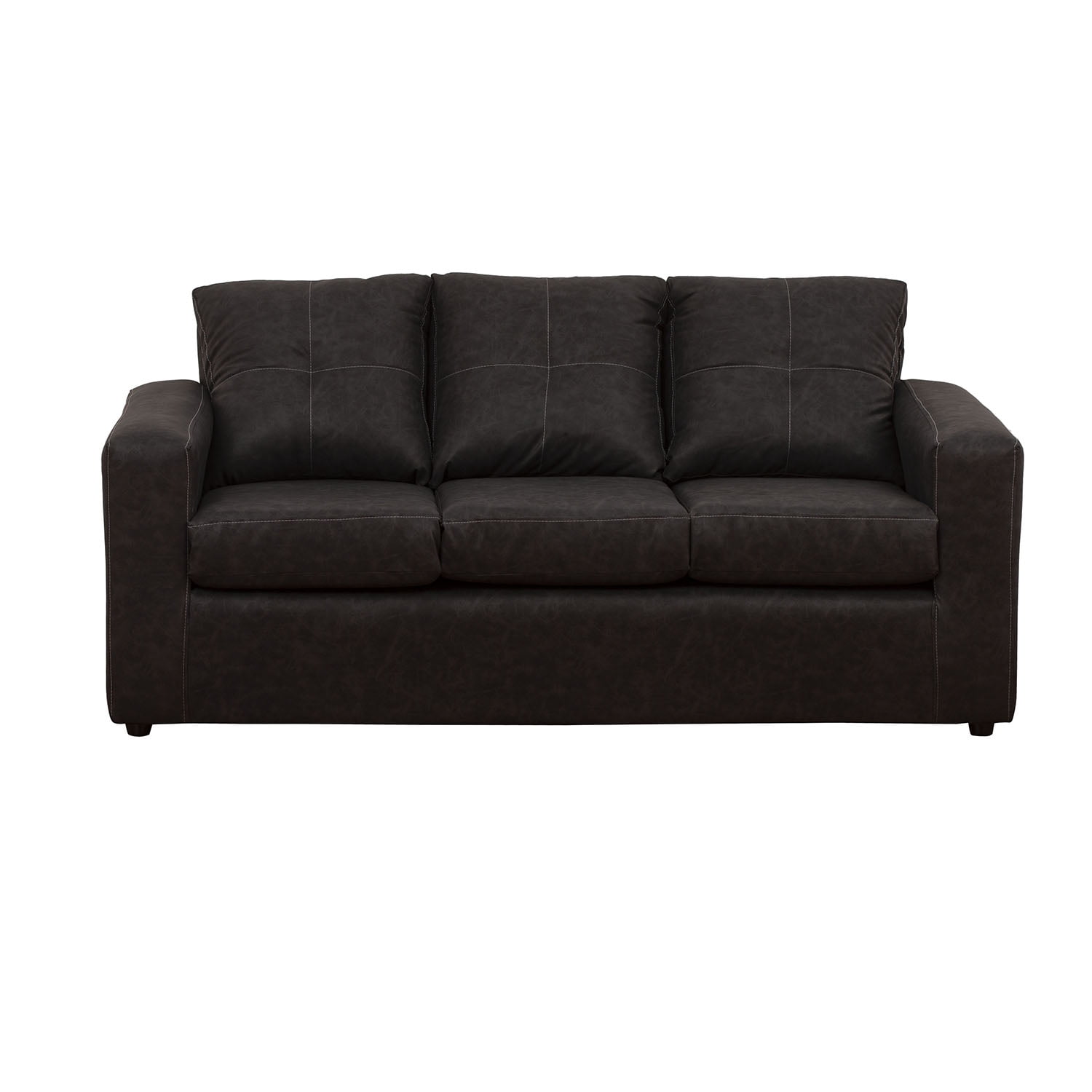 Muebles América - Sofá Emilia 3 Cuerpos Cuero Auris Negro