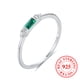 thumbnail image 1 of Eternity Ring - 925 Sterling Silver with Green Zircon - Perfect for Engagement, Wedding, and Promise - Women's Bride Decor Gift, 1 of 5
