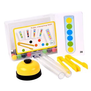 Magideal - Juego De Abalorios Con Clip, Clasificación De Colores, , Combinación De Habilidades Motoras Para Niños Pequeños En Edad Preescolar