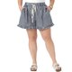 thumbnail image 1 of Agnes Orinda Pantalones Cortos de Boxeador para Mujer Talla Grande de Escuela Colegio con Volantes Cintura Elástica Cordón Verano Casual Salón Lindo Corto con Bolsillo 4X Negro, 1 of 6