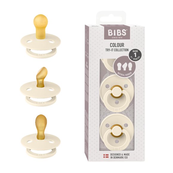 Chupetes Bibs 3 unidades 0-6 meses libres de BPA color marfil