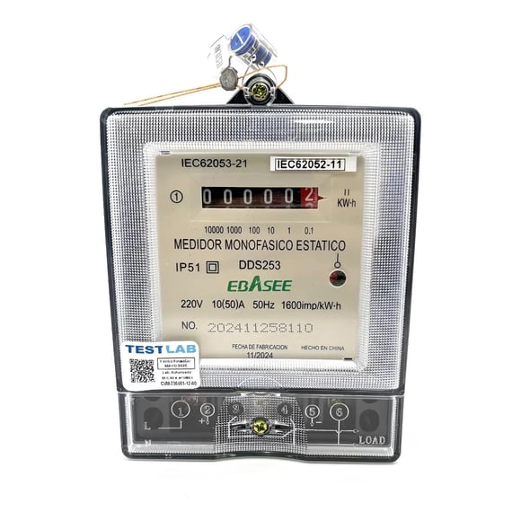 Medidor Electronico Monofasico Ebasee 10(50)a Certificado