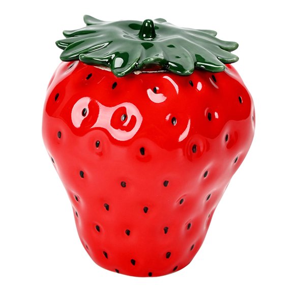 Tarro De Hojas De Té De Cerámica, Carrito De Té Con Forma De Fresa Para Mostrador, Casa De Té, Rojo