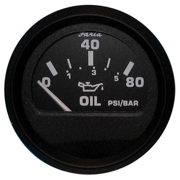 Medidor de presión de aceite Faria Beede Euro 80 Psi 5.5 Bar negro