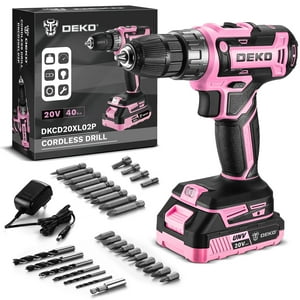 Dekopro - Set De Taladros Eléctricos Inalámbricos Power Drill Deko Pro De 20 V, Color Rosa