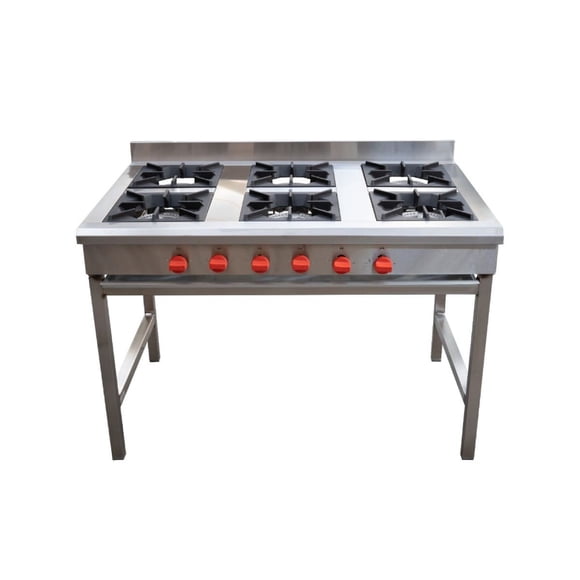 Anafe Industrial A Gas 6 Quemadores De 180 MM GLP