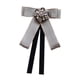 thumbnail image 4 of Broche de cinta de corbata de lazo, decoración de corbata de bownot, alfiler de cuello para mujeres, elegante corbata de diamantes de imitación para Gris, 4 of 5