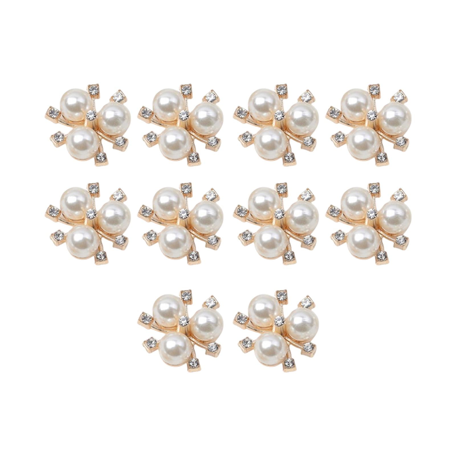 Bothyi - 10 Botones De Cuentas De Diamantes De Imitación Con Reverso Plano Para Accesorios De Ropa