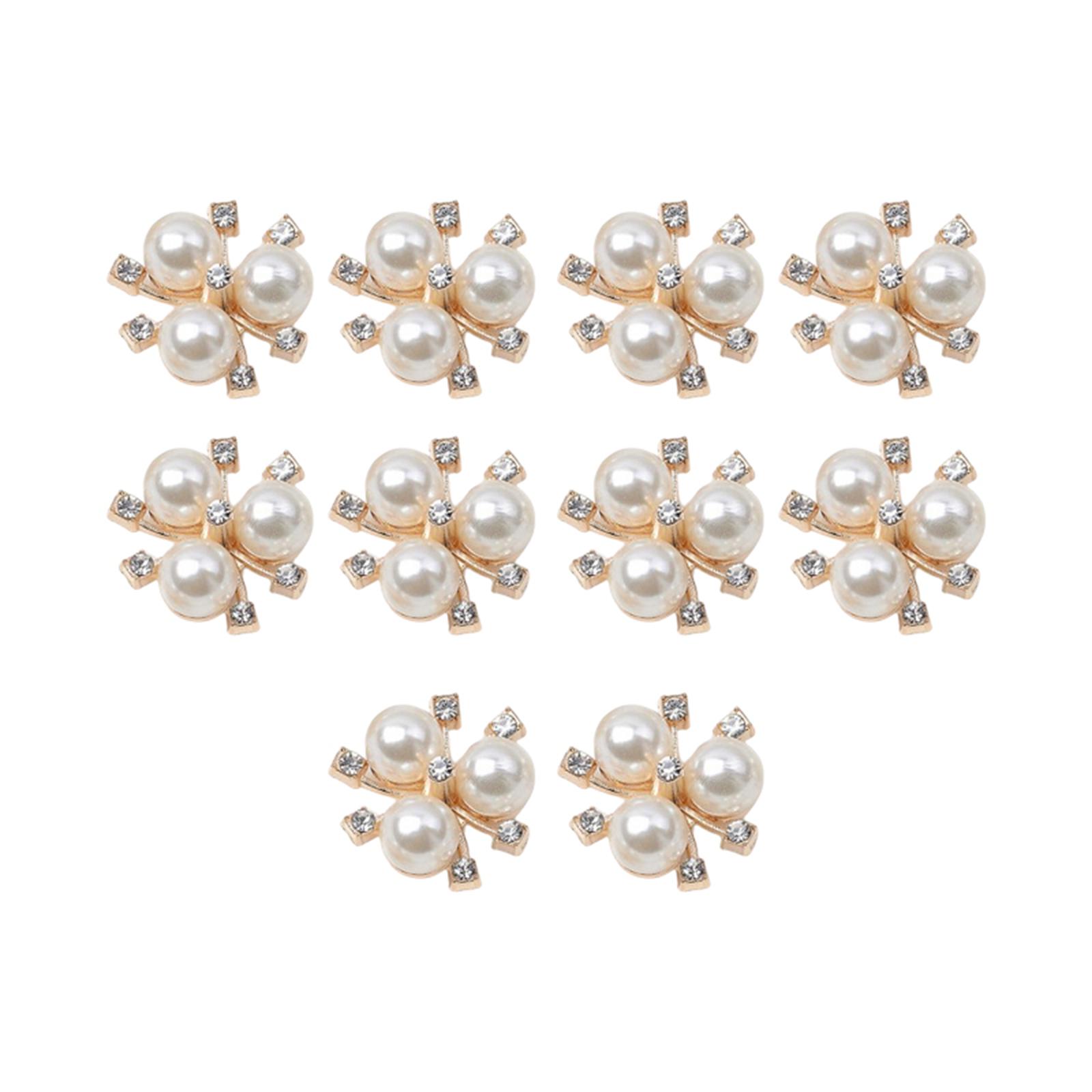 Bothyi - 10 Botones De Cuentas De Diamantes De Imitación Con Reverso Plano Para Accesorios De Ropa