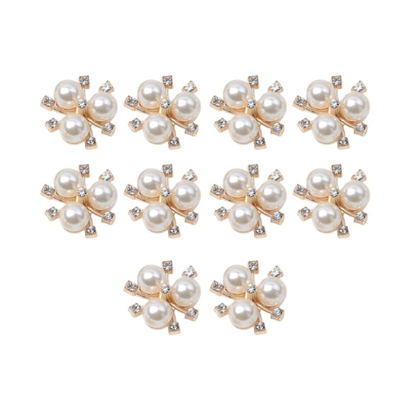 10 Botones De Cuentas De Diamantes De Imitación Con Reverso Plano Para Accesorios De Ropa