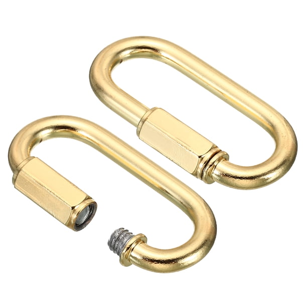 Uxcell 5mm Enlaces Rápidos de Cadena de Cobre, 2pcs Conector de Cadena de Bloqueo de Tornillo para Candelabro y Mochila