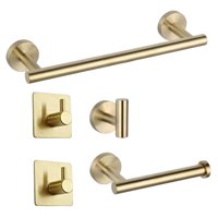 Bothyi - Juego De Accesorios De Baño De Acero Inoxidable Toallero Redondo Para Baño Inodoro Dorado