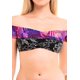 thumbnail image 1 of Bikini Con Hombros Descubiertos Estampado Morado L, 1 of 3
