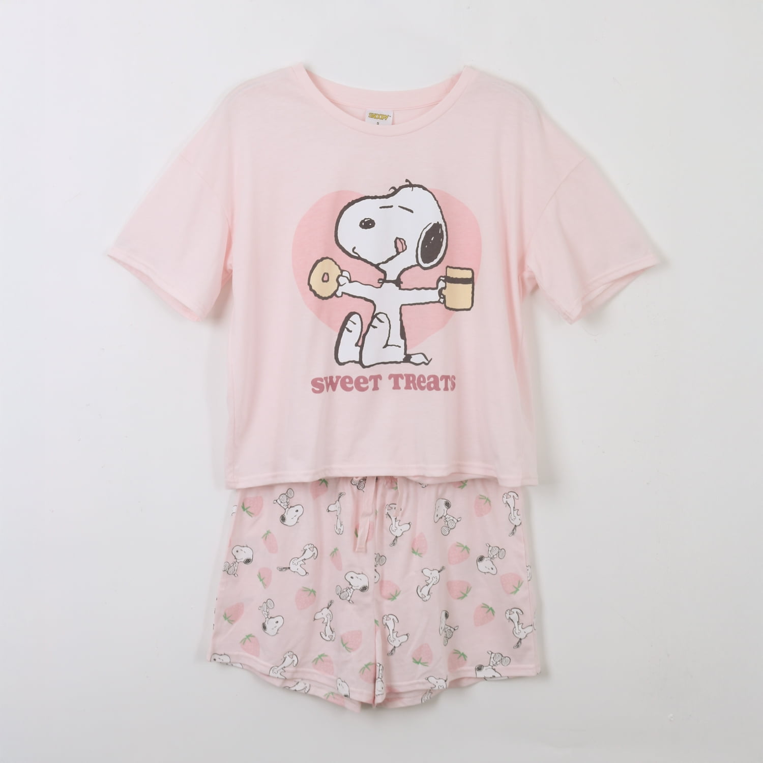 Pijama Manga Corta Mujer Rosado Sweet Snoopy