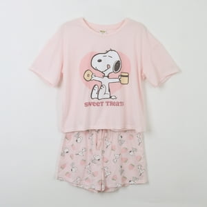 Pijama Manga Corta Mujer Rosado Sweet Snoopy