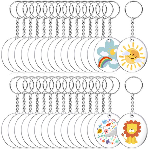 Bases de llavero Audab transparentes de 5 cm – Kit de 108 piezas