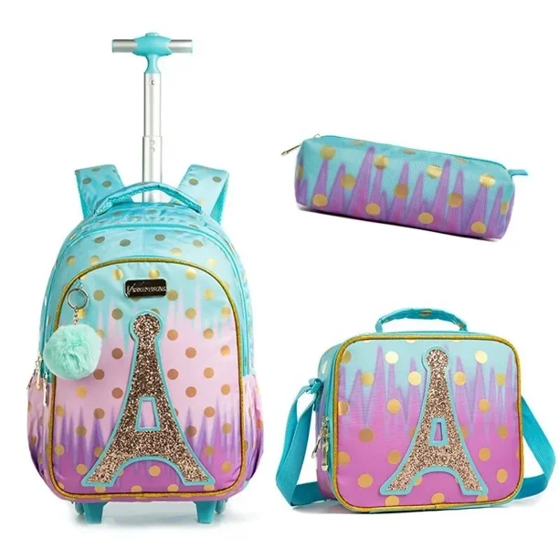 School Bag Wheeled Backpack for Boys School Wheeled Backpack for Children Rolling Backpack Bag for Girls School Trolley Bags