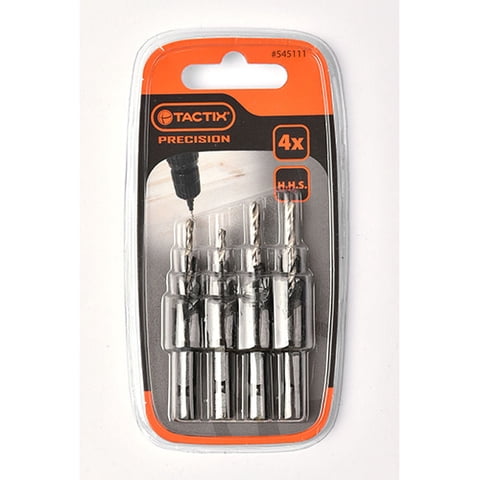 Tactix - Set De Brocas Avellanadoras 4 Piezas 6 8 10 12