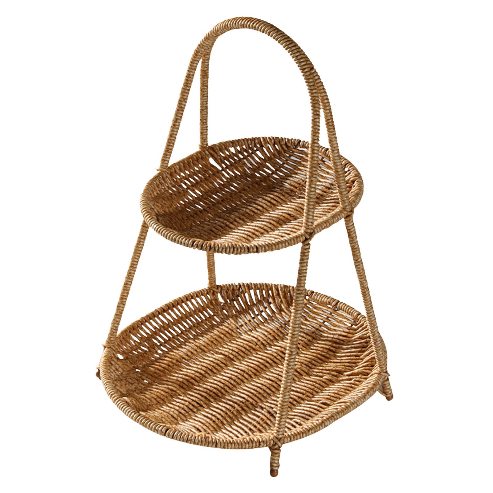 Bothyi - Organizador De Cocina De Decoración De Bandeja Hecha A Mano Para Vacaciones, Cumpleaños, Bodas, Ovalado, 2 Niveles