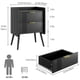 thumbnail image 2 of Mesa de noche moderna negra Aenuert con 2 cajones de almacenamiento, pequeña mesa de noche, mesa lateral de madera para sofá, para dormitorio, estudio y espacios pequeños, 2 of 9