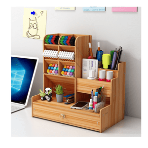 Genérico - Organizador Portalápices Lápices/Plumones Escritorio Madera