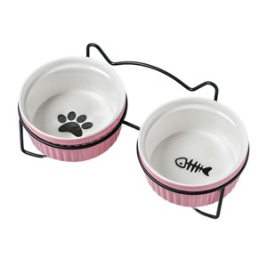 Ioensy - Tazón De Comida Para Gatos Elevado, Recipiente De Comida, Tazones Elevados Para Perros Pequeños Y Medianos, Negro