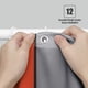 thumbnail image 2 of Cortina de ducha moderna de mediados de siglo, color rojo, accesorios de baño, juego de cortina de ducha negra y gris con 12 ganchos, 183 x 183 cm (rojo), 2 of 8