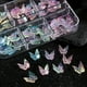 thumbnail image 2 of 6 Grids Aurora Butterfly Nail Charms 3D Resin Crystal Reflective Iridescent Wings Nail Rhinestones DIY Manicure Supplies, 2 of 2